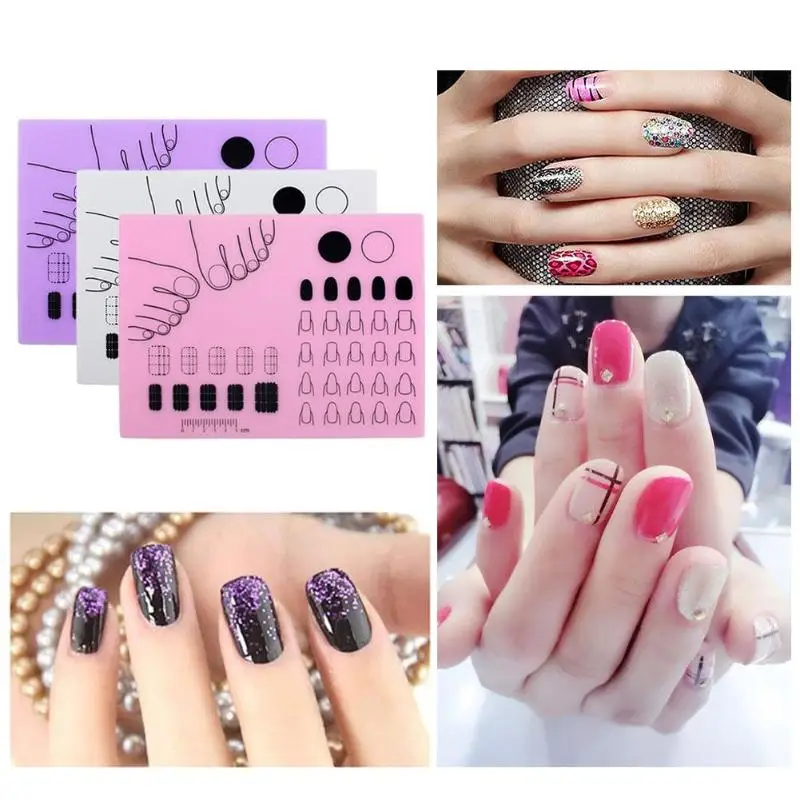 Buy Silicone Nail Art Stamping Mat Practice Coloring