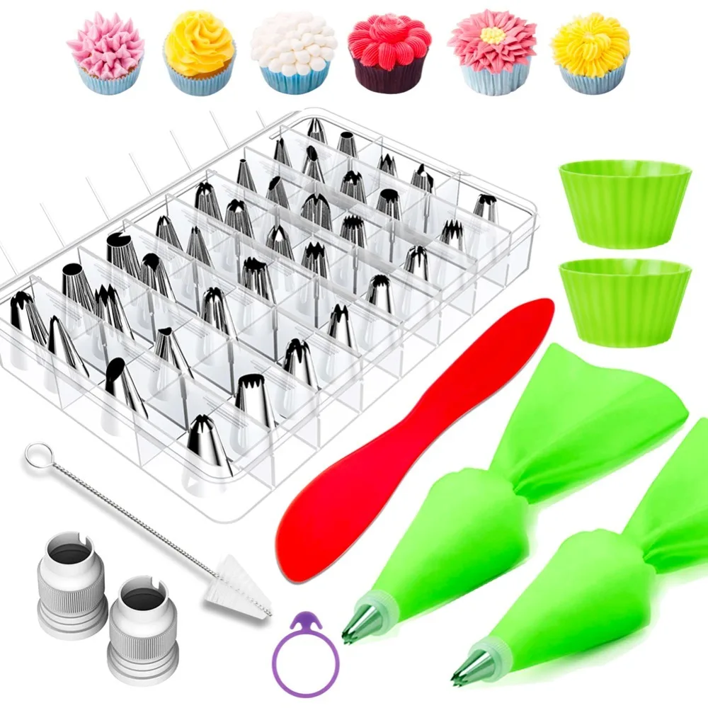 

45pcs/set Cream DIY Cake Baking Pastry Decorating Tools Baking Pastry Tool Stainless Steel Icing Piping Nozzles Pastry Tips Set