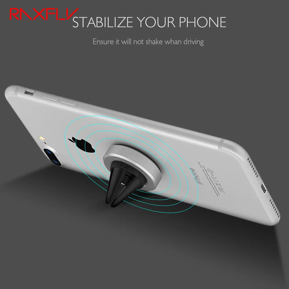 Автомобильный магнитный держатель для телефона RAXFLY iPhone X 8 6 6s 7 Plus с креплением на