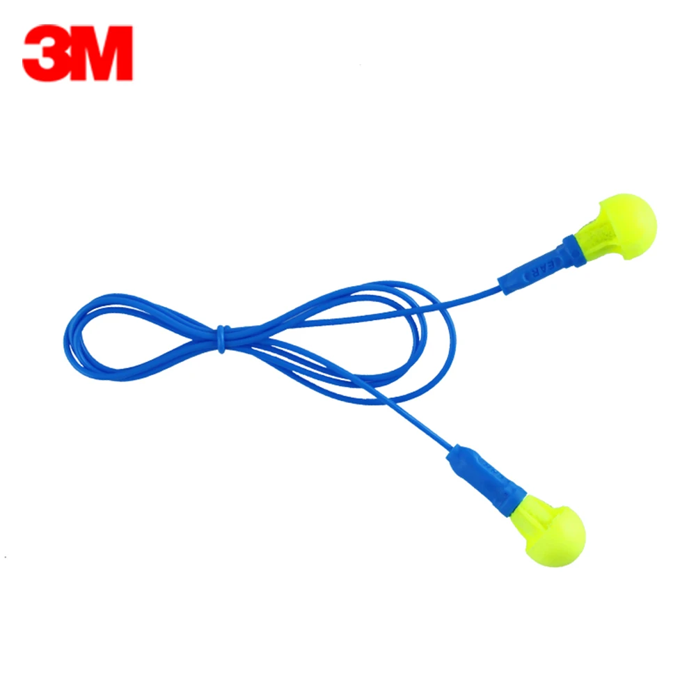 

10pairs/lot 3M 318-1005 Ear Protection Push-Ins Corded Earplugs Noise Reduction Highest Comfortable Ear Plugs Soundproof Foam