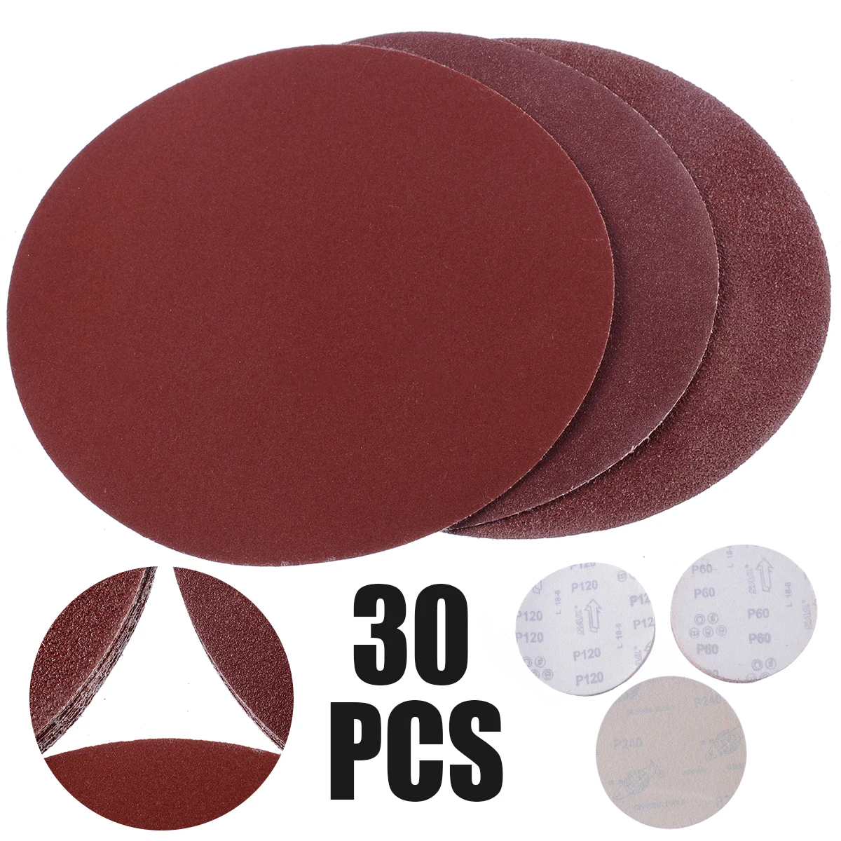 Buy 30PCS 6" Self Adhesive Sanding Disc Sandpaper Disk