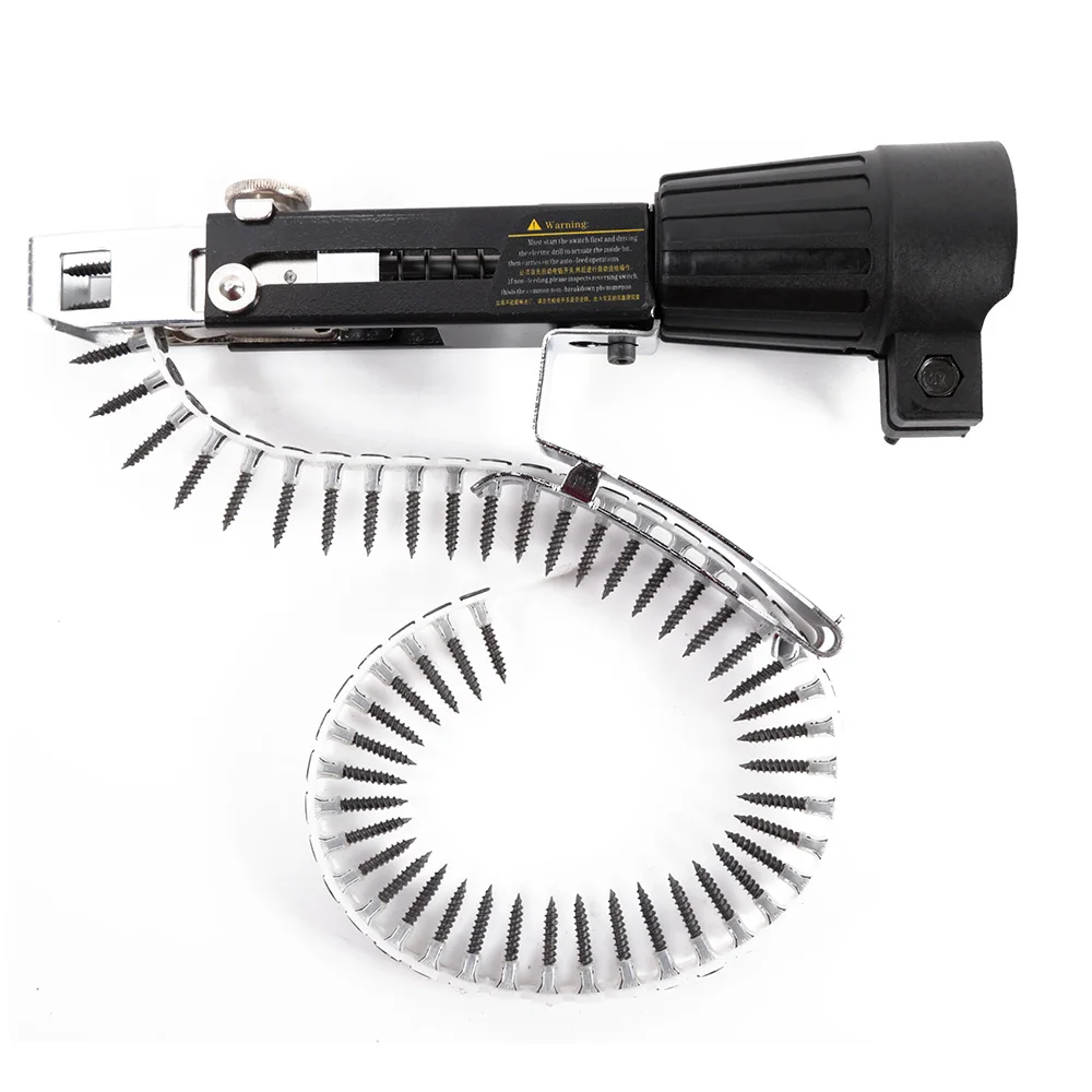 

Automatic Screw Chain Nail Gun Adapter For Electric Drill Woodworking Tool Cordless Power Drill Attachment With 50 Screws