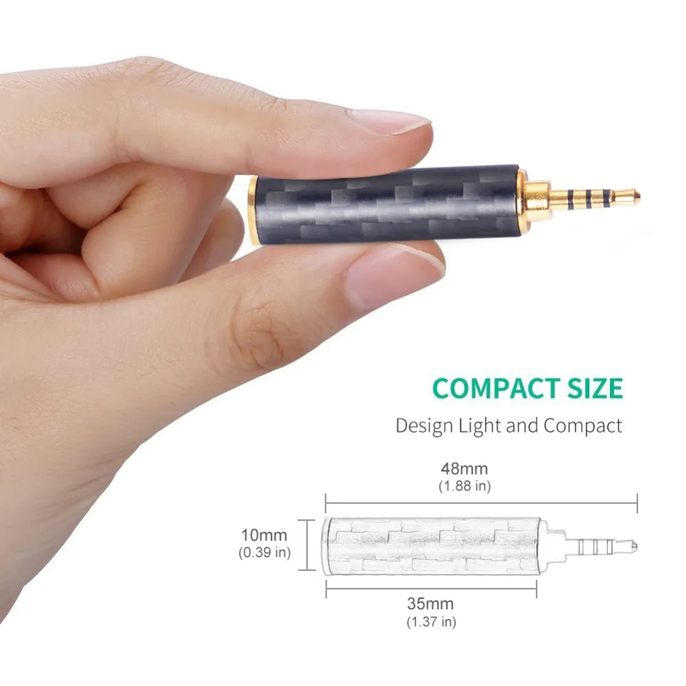OKCSC разъем для наушников 4,4 мм/3,5 мм/2,5 мм Мужской адаптер для 2,5 мм/3,5 мм Женский Сбалансированный углеродного волокна для наушников DIY аксессуар для SONY
