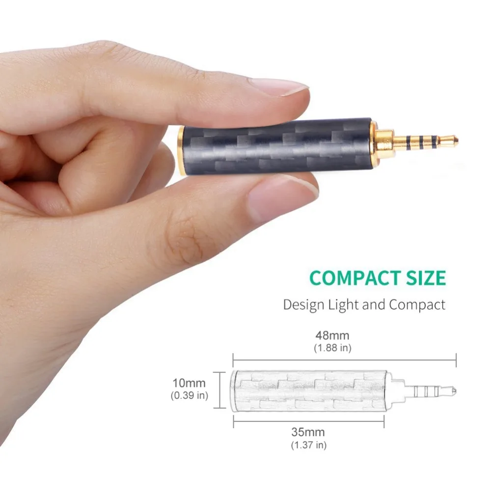 OKCSC Earphone Plug 4 4mm 3 5mm 2 5mm Male Adapter to 2 5mm 3 5mm Female Balanced Carbon Fiber Headphone DIY Accessory for SONY