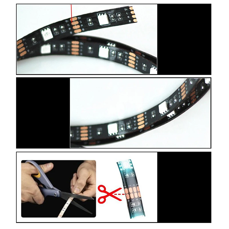 جديد LED قطاع ضوء 5050 للماء 1 M + تحكم ل حاسوب شخصي مكتبي التحيز الإضاءة تلفزيون LED الخلفية 5 V USB الطاقة العرض RGB