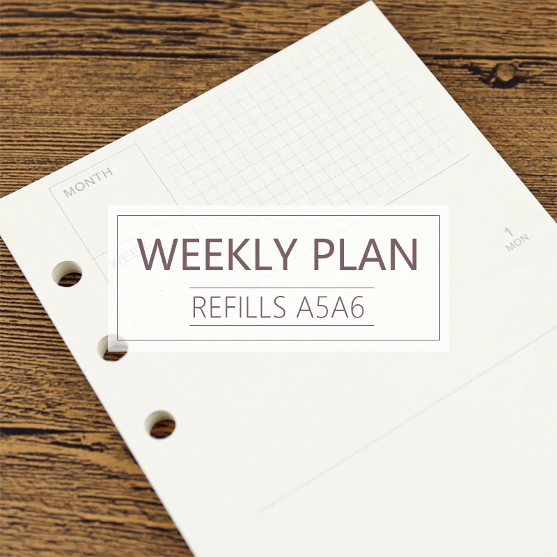 

MyPretties 40 Sheets Weekly Plan Refill Papers A5 A6 Filler Papers for 6 Hole Binder Organizer Notebook Papers for Planner