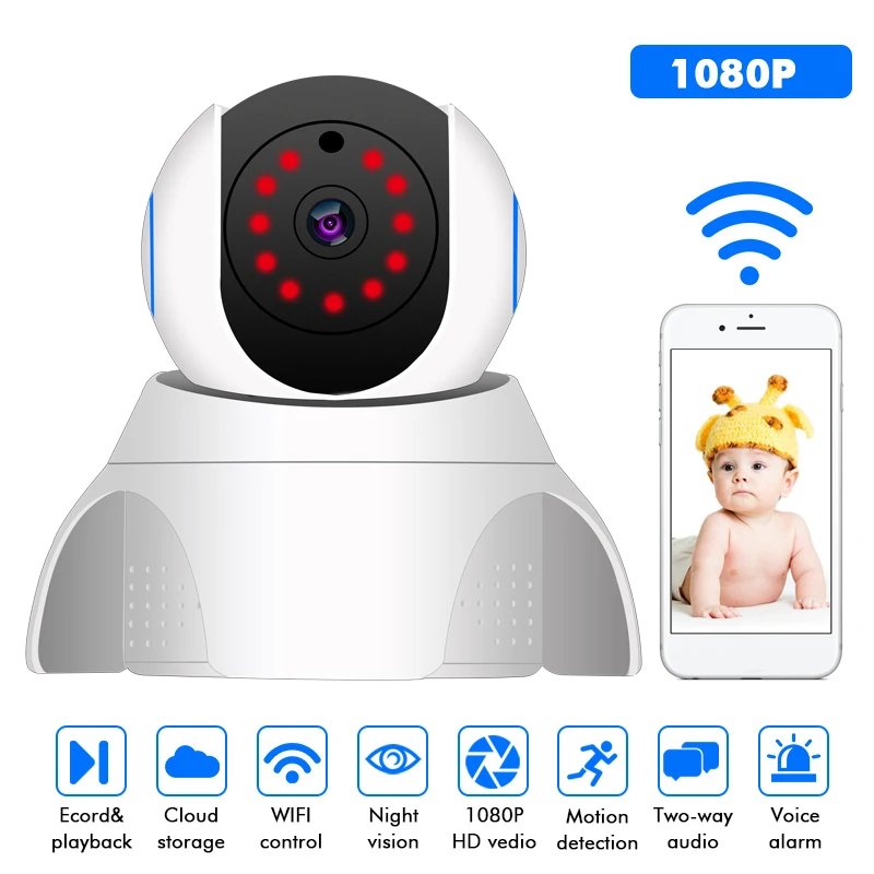 

HD 1080P Wired/Wireless Wifi IP Camera Bbay Monitor Security Video Surveillance Camera System PTZ / Night Vision Cloud Storage