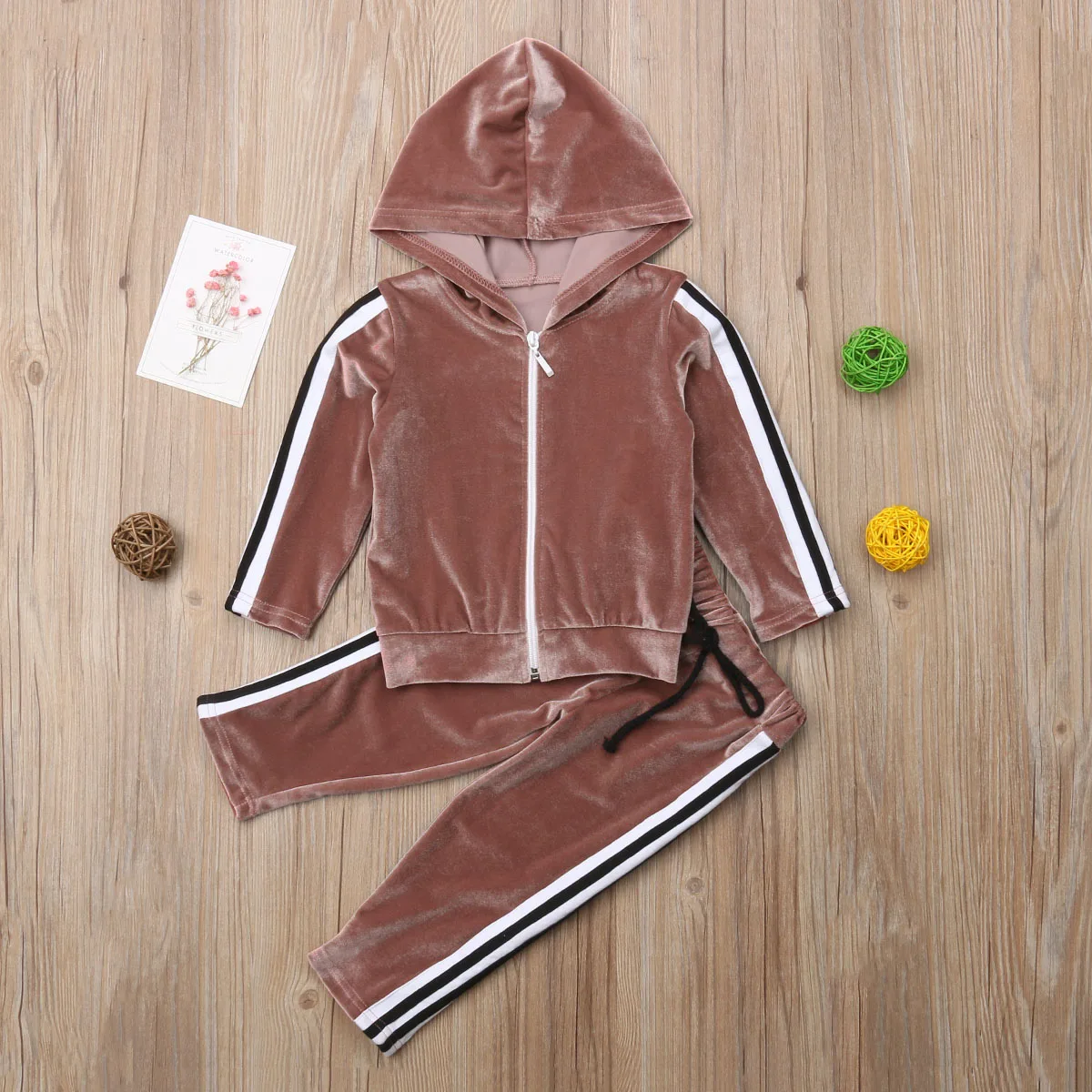 

Fashion Velvet Toddker Kids Baby Girls Clothes Set Autumn Winter Long Sleeve Hooded Tops Sweatshirt Long Pants Tracksuit