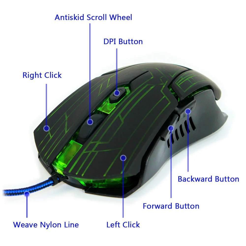 JONSNOW проводная USB игровая мышь 3200 dpi, Регулируемая оптическая компьютерная мышь для ПК, ноутбука, ноутбука, оптическая геймерская мышь, мягкая трогательная