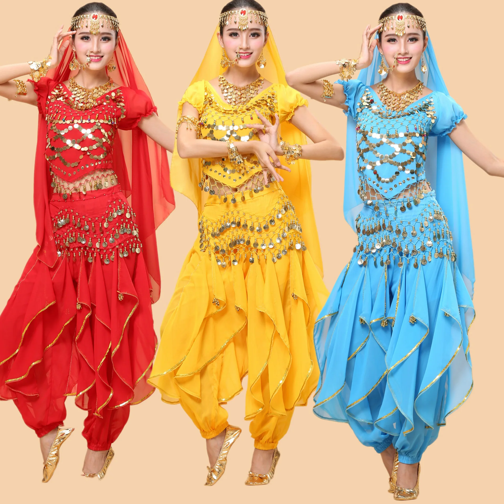 

New Style India Dance Performance Clothing Belly Dance Set Autumn And Winter Stage Costume Adult Practice Stage Clothing,