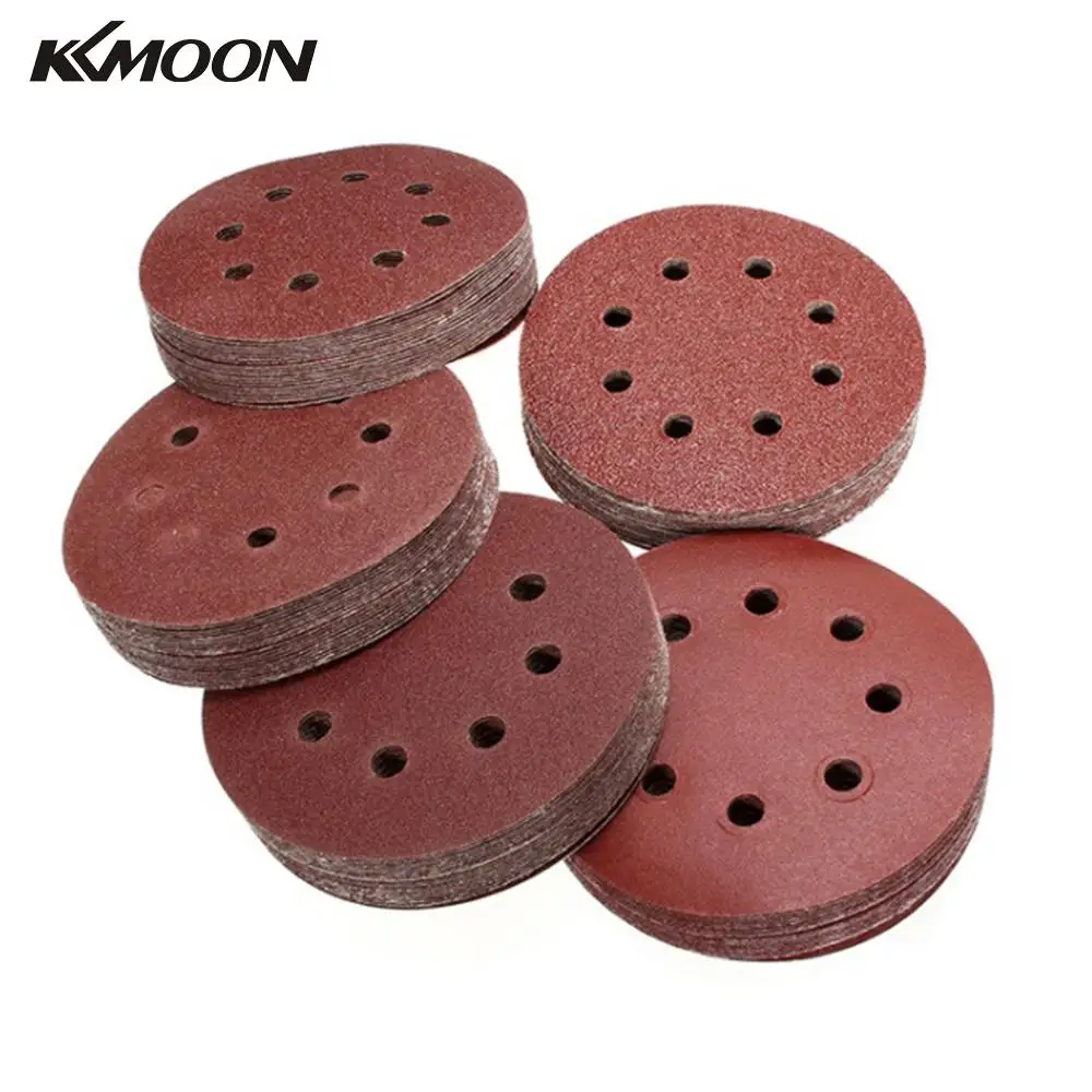 100 PCS 125mm Hook Loop Sandpaper with 8 Hole Sand Pads Set 60-1000 Grit Sander Disc Abrasives Tools for Polish Machine | Инструменты