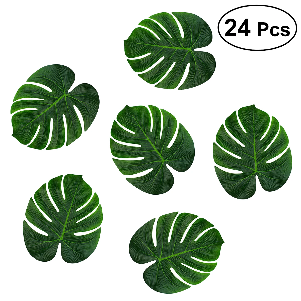 

24 Pcs Green Simulation Flowers Artificial Plants Fake Monstera Leaves Fake Brazil for Party Adornment Home Decoration
