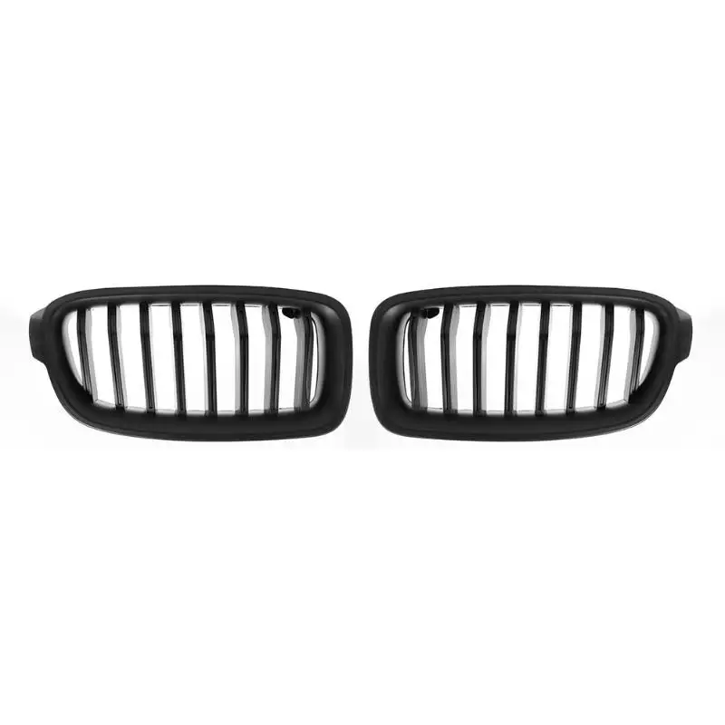 

1 Pair Front Kidney Hood Grill Grilles Matte Black Protector for 3Series F30 F35 2012-2016