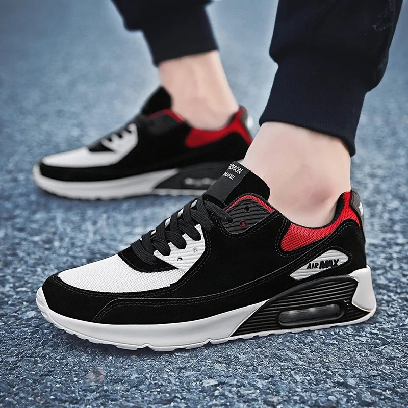 

Fashion Men Sport Shoes Patchwork Mesh Air Cushion Damping Running Shoes Man Jogging Train Fitness Breathable Sneakers Casual