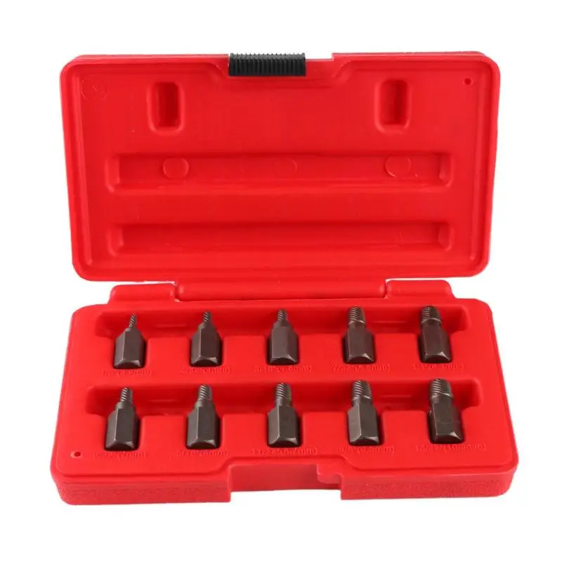 

10pcs/set Damaged Screw Extractor Drill Bits Chrome Vanadium Steel Broken Bolt Stud Stripped Screw Remover Tool With Box Packed