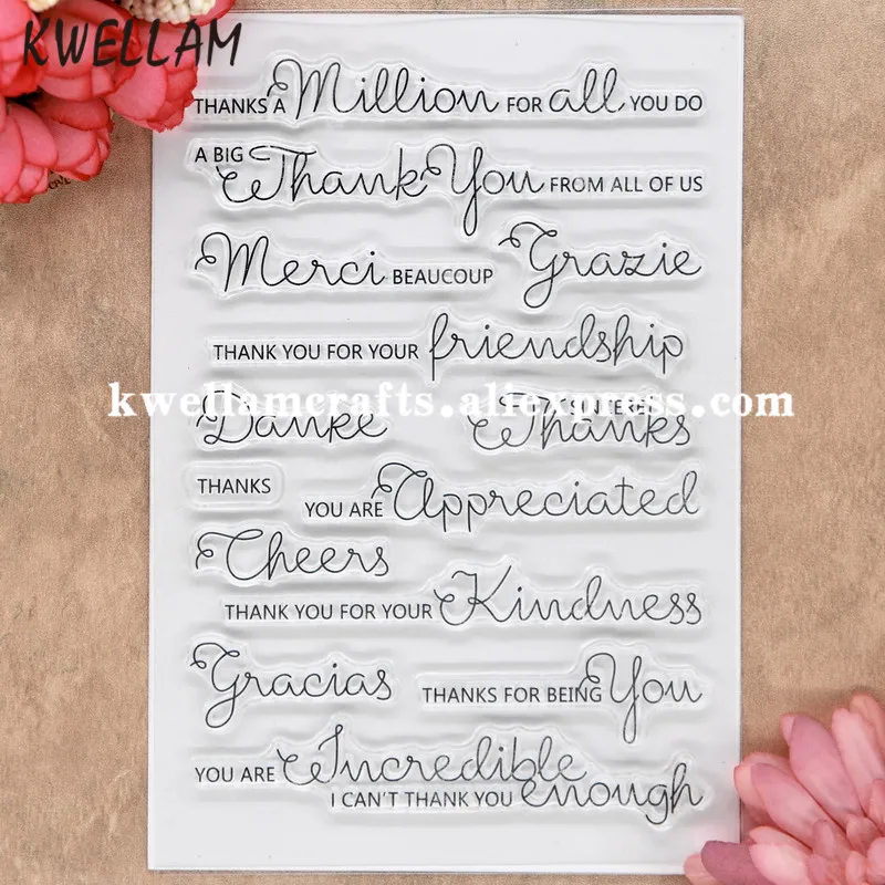 

THANKS friendship Scrapbook DIY photo cards rubber stamp clear stamps transparent stamp 11x16cm KW8070241