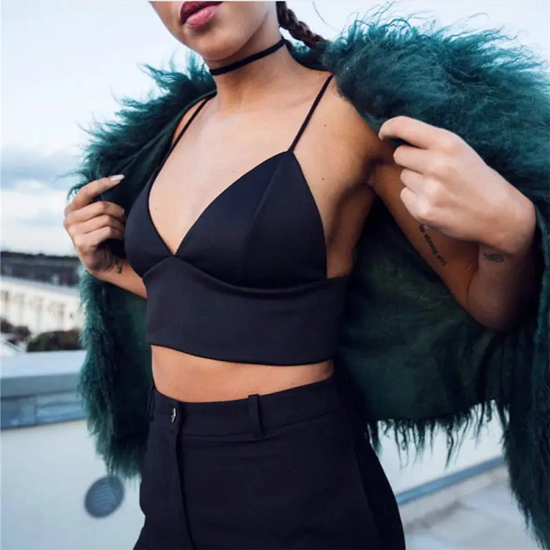 

Women Ladies Sexy Crop Top Sleeveless Tank Bustier Unpadded Bra Vest Sexy Party Club Bralette fashion tunique femme