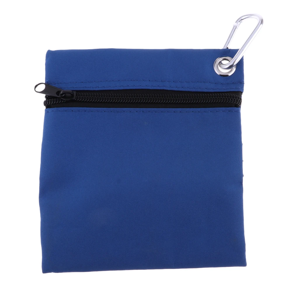 Durable Golf Ball Holder Pocket Mini Tee Bag 6 Pouch Container With Carabiner - Blue | Спорт и развлечения