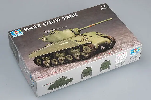 

TRUMPETER Military Model 1/72 Sherman M4A3 (76)W Tank Scale 07226 Static Kit TH05387-SMT2