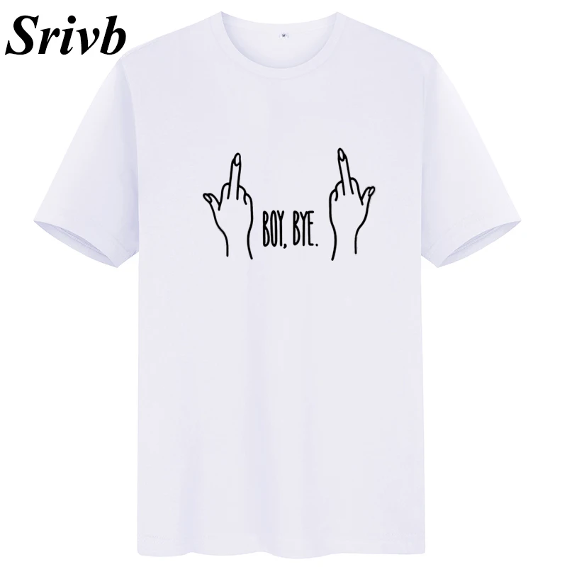 Женские футболки с надписью Srivb Boy Bye Camiseta Mujer летние черно белые модные женские
