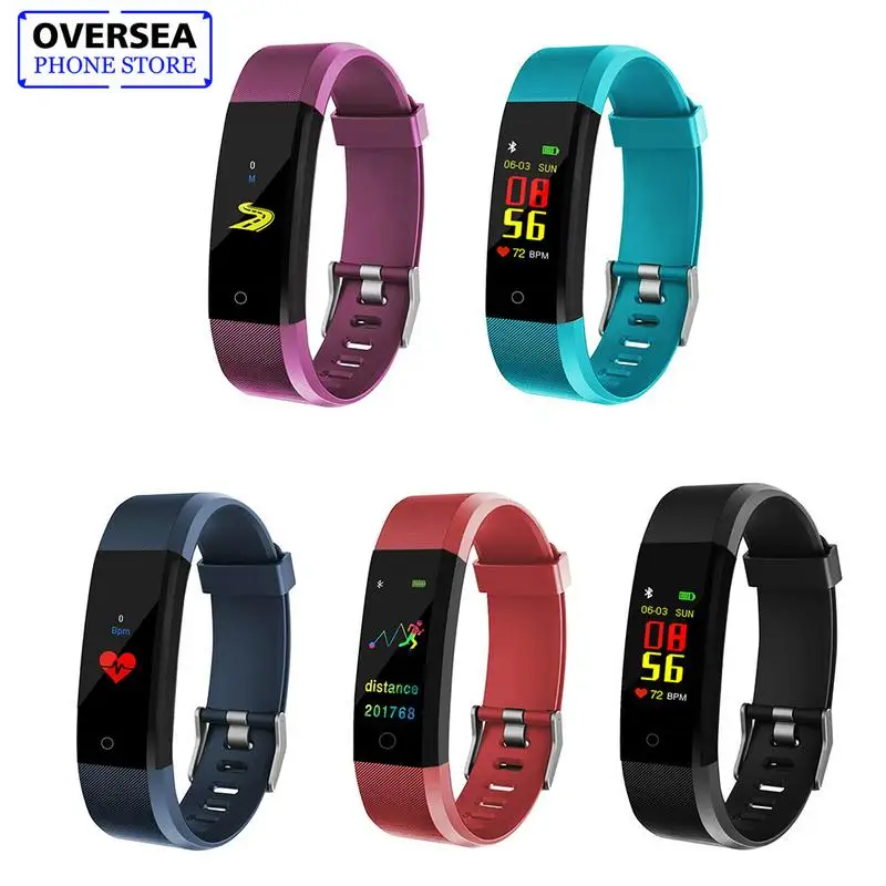 

115Plus smart watch 0.96 Inch Color Screen Smart Bracelet Blood Pressure fitness tracker Dynamic Heart Rate Sport Smart Watch