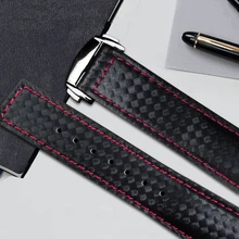 For Samsung Galaxy Watch 46mm Genuine Leather Carbon Fiber Band Strap For Gear S3 Classic Frontier Leather Bracelet For Amazfit