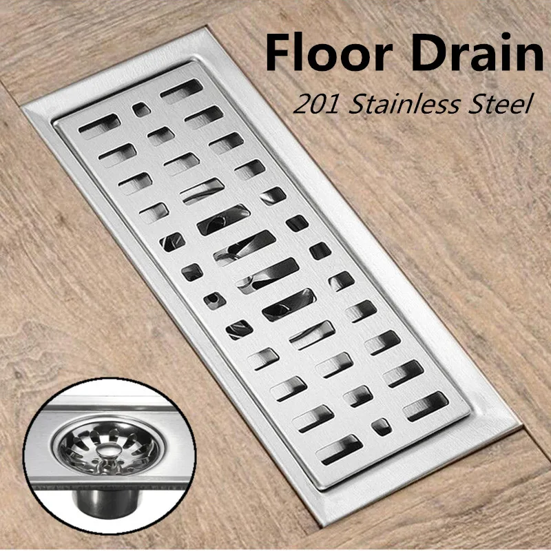 

Xueqin 201 stainless steel 200*100cm anti-odor Drains Bathroom Linear Shower Floor Drain Wire Strainer