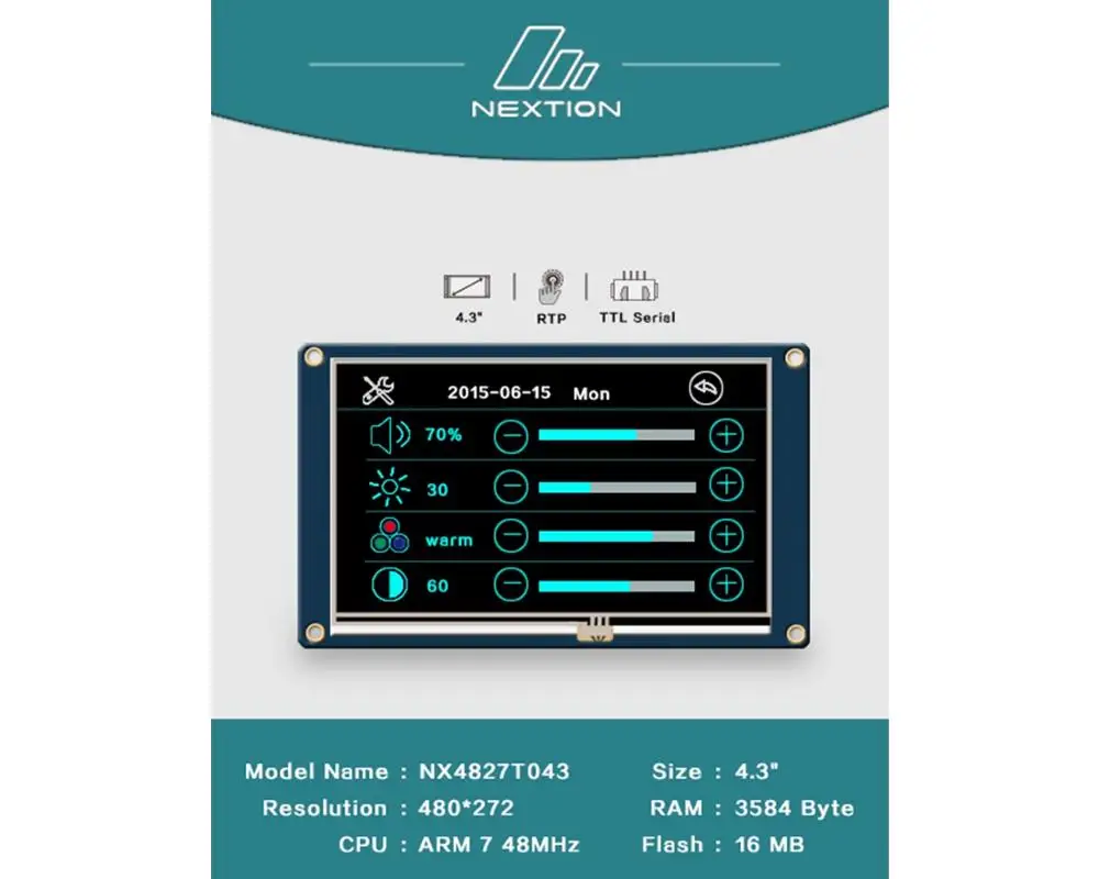 

Nextion NX4827T043 - 4.3" HMI Intelligent Touch Display UART TFT LCD Module