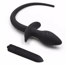 10 Speed Anal Bullet Vibrator Silicone Prostate Massage Vibrating Anal Plug Tail Butt Plug Dildo Vibrator