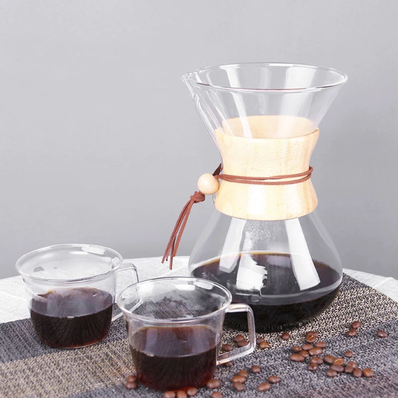 400ml 600ml 800ml Resistant Glass Coffee Maker Coffee Pot Espresso Coffe Machine With Stainless Ste