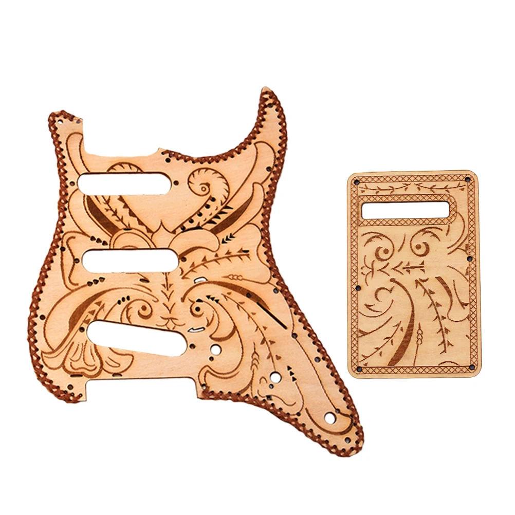 

Maple Wood Single Coil Pickguard Pickups and Back Shroud Set for Fender Stratocaster Strat Electric Guitar (GQ301E)