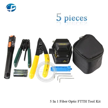 

5 in 1 fiber optic tools kit include 10 MW Visual Fault Locator,SKL-6C Cleaver and CFS-2/Plier For Miller/Fixed lenght Stripper