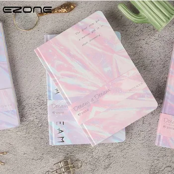 

EZONE Dream Series Notebook Gradient Laser Color Hard Cover Notebook Line Pages 128 Sheets Pink Purple Girl Favors Stationery