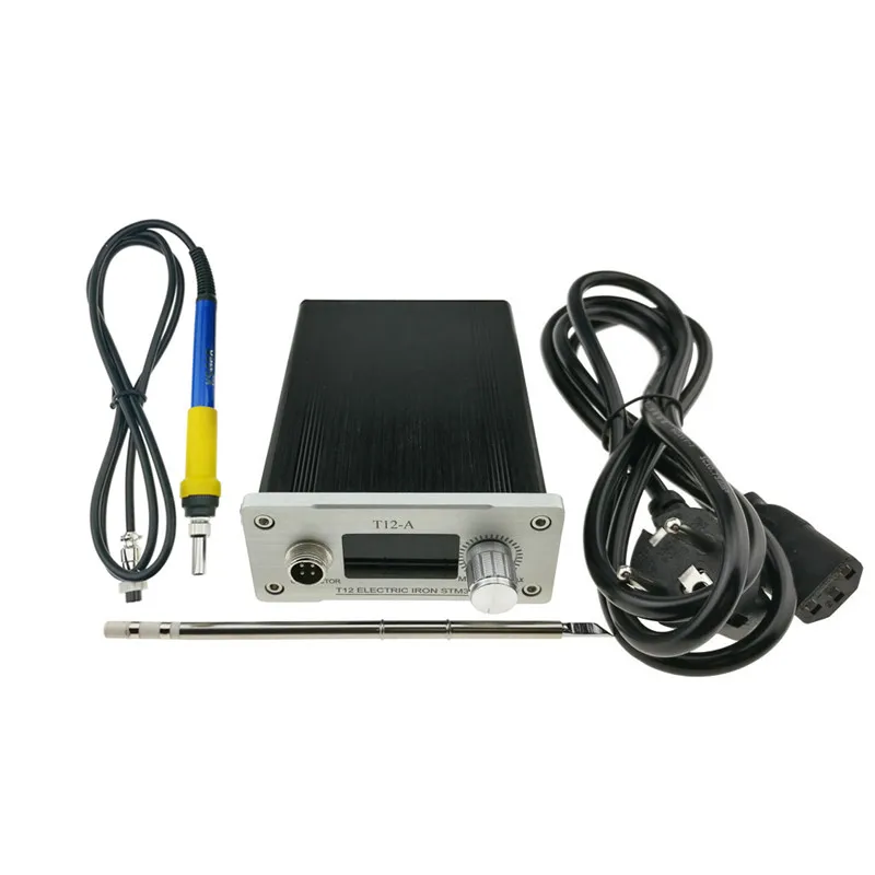 

New T12-A Soldering Station Electric Iron STM32 OLED Screen Size 1.3 T12 Temperature Controller Metal Case + T12-K Solder Tip