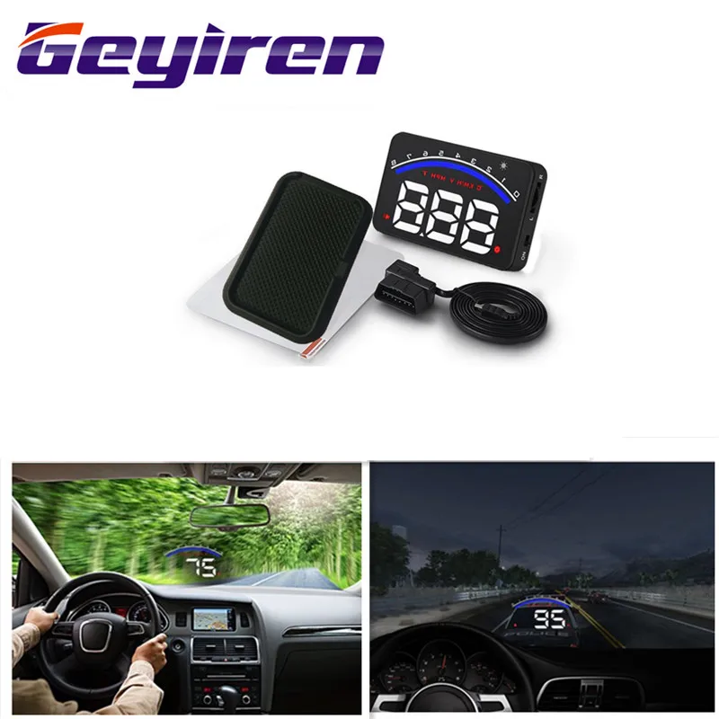 Дисплей 3 5 дюйма HUD Car OBD II на лобовом стекле Автомобильный дисплей M6 температура