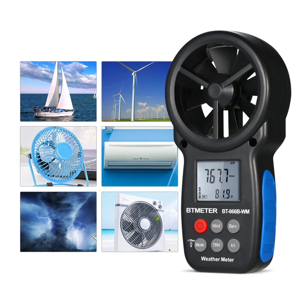 

Digital Wind Speed Sensor Anemometer Handheld Wind Speed Temperature Meter Windmeter Humidity Dew Point Wind Chill Indication