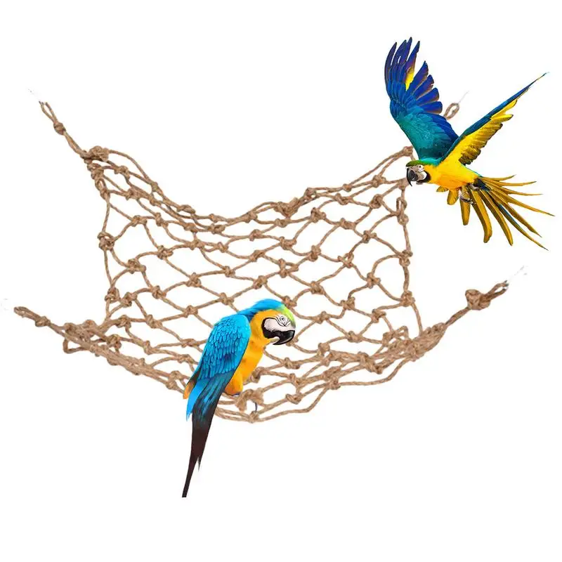 

Universal Parrot Bird Hemp Rope Climbing Net Bird Traning Handmade Parrot Training Climbing Net With Hook Portable Pet Supplies