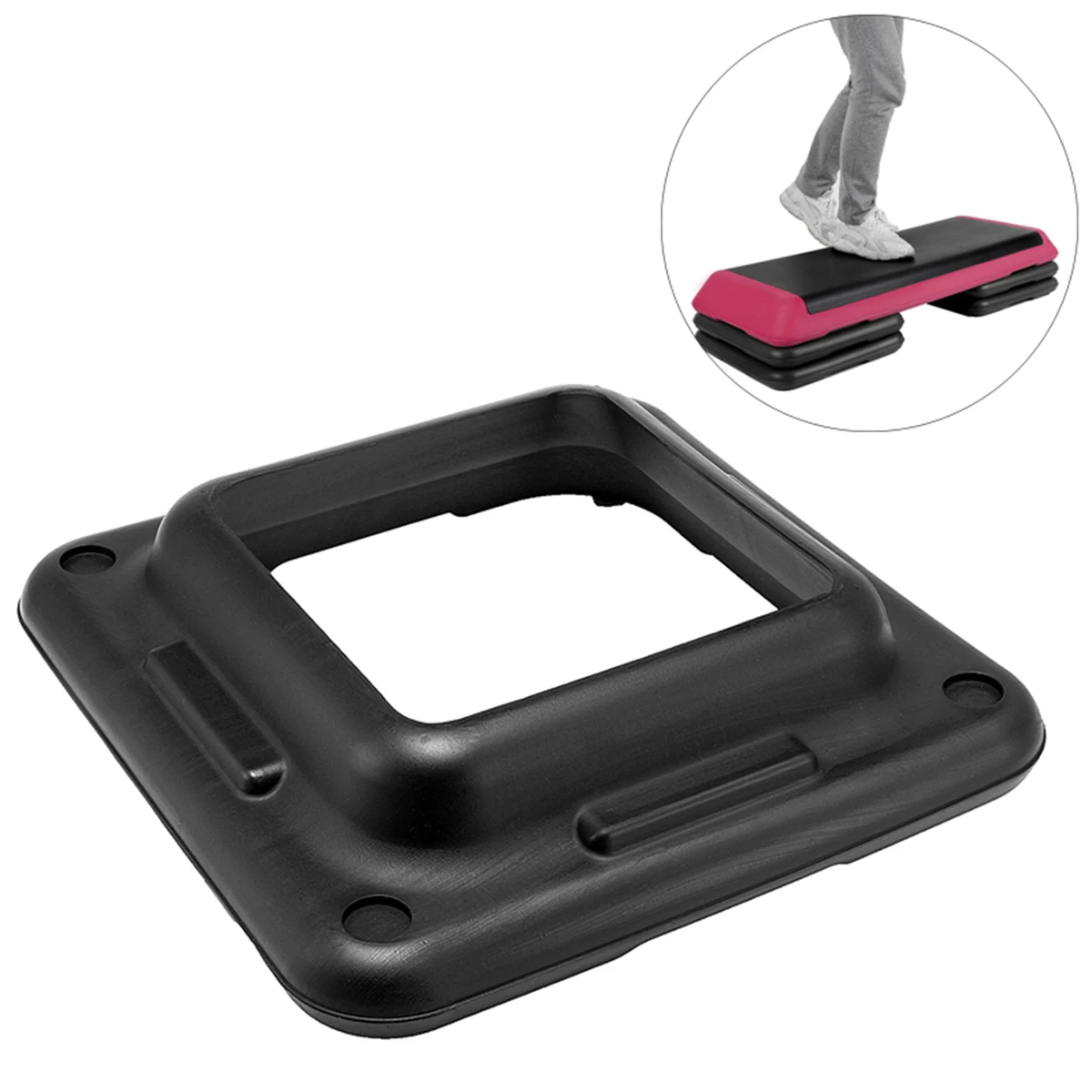 40x40cm Black Aerobic Step Risers Gym Fitness Stepper Workout Exercise Pad Pedal Increase Base Tray Fitness Equipment Accessory