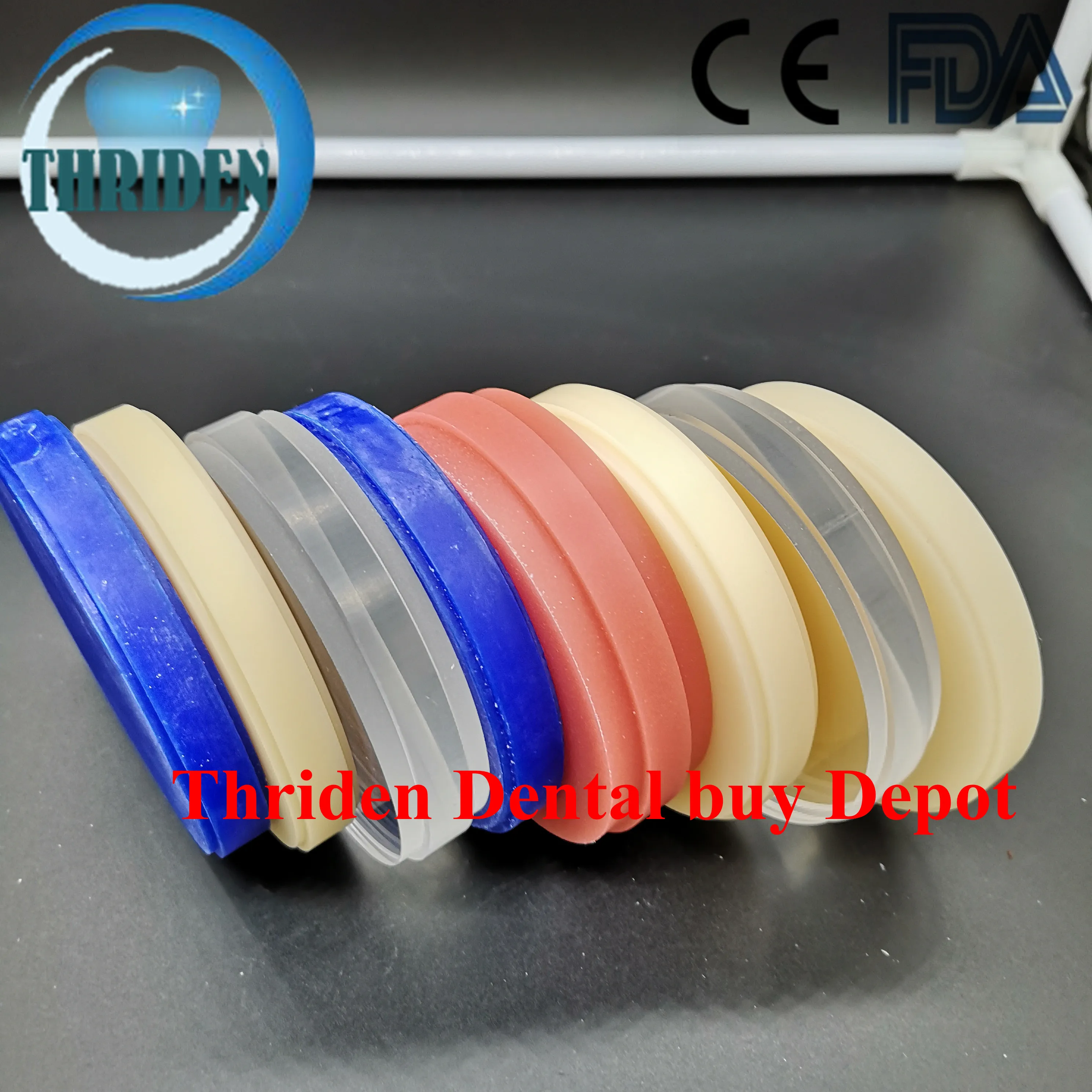 

5pcs/lot 98*25mm Dental PMMA disc for temporary crown A0 A1 A2 A3 B1 BL Pink and clear CAD CAM PMMA blocks