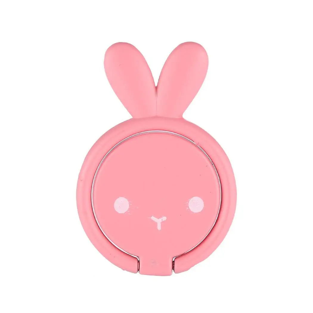 

Cartoon Pink Holder General Animal Mobile Rabbit for Phone Red Ears Shape Black Ring Stand