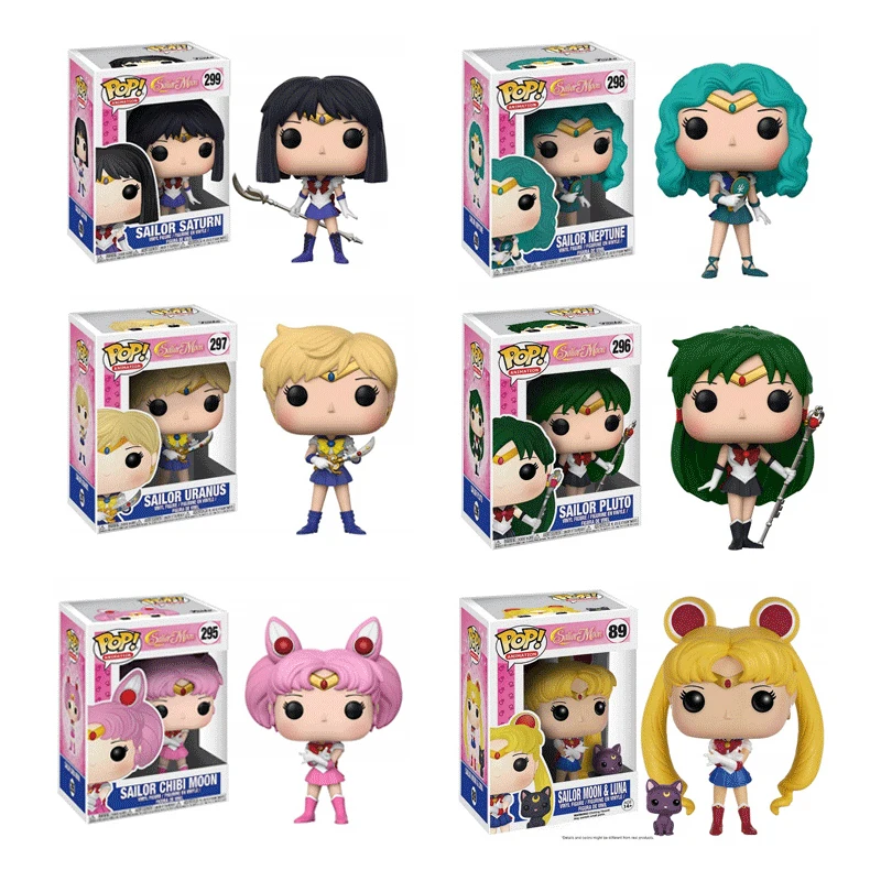 Funko pop Sailor Moon & Luna / CHIBI MOON SAILOR PLUTO NEPTUNE/ URANUS PVC фигурка Коллекционная модель