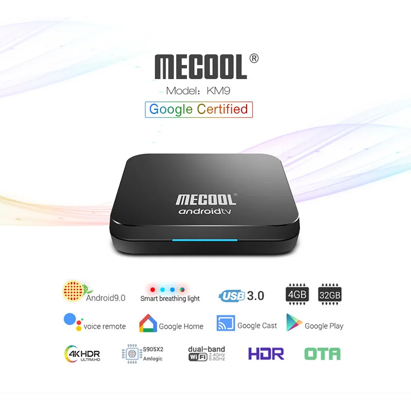 Mecool KM9 ATV S905X2 4 Гб DDR4 32 ГБ Android 9 0 5G WIFI bluetooth 1 4K Голосовое управление ТВ-приставка Google