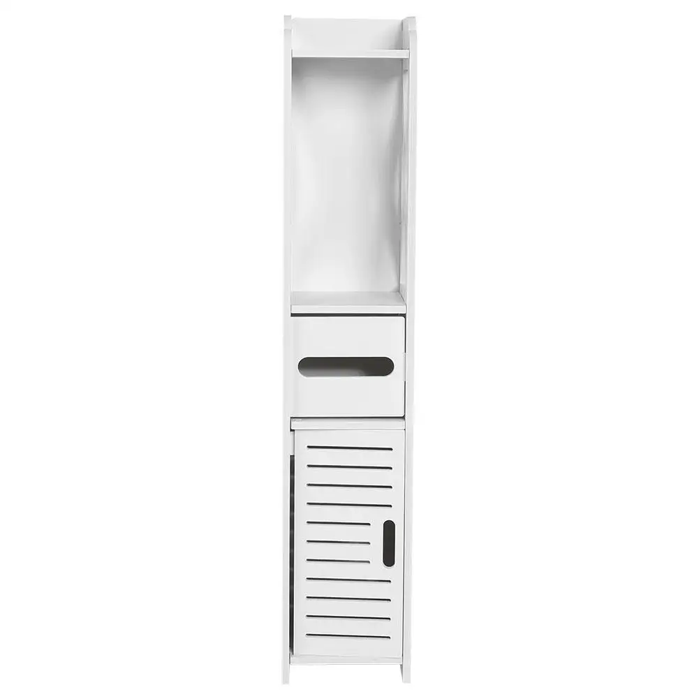 

80*15.5*15.5CM Bathroom Toilet Furniture Cabinet White Wood Cupboard Shelf Tissue Storage Rack Tools