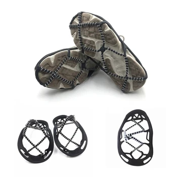 

1 Pair Outdoor Climbing Antiskid Crampons climbing equipment Winter Walk Ice Fishing Snowshoes Manganese Steel Slip Shoe Covers