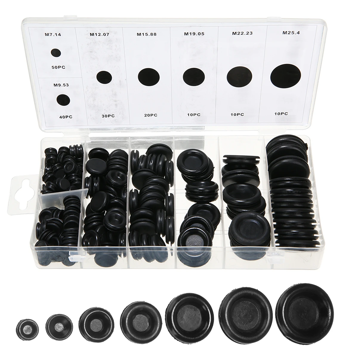 170pcs Black Closed Seal Ring Grommets Car Electrical Wiring Cable Gasket  Kit Rubber Grommet Hole Plug Set With Plastic Box - Grommets - AliExpress
