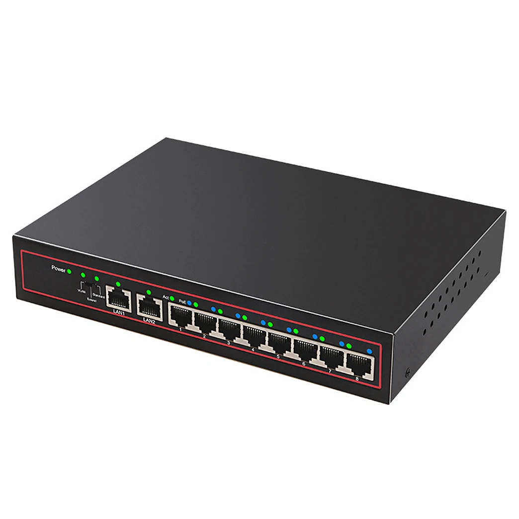 10 портов Poe коммутатор 52 в мощность по Ethernet сетевой 8 выключатель инъектор для ip