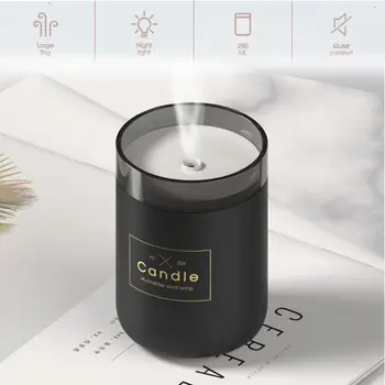 

280ML Ultrasonic Air Humidifier Candle Romantic Soft Light USB Essential Oil Diffuser Car Purifier Aroma Anion Mist Maker