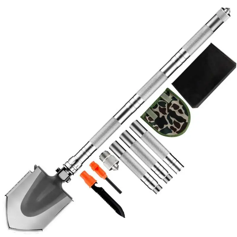 

1set Multi-functional Camping Shovels Survival Tools Folding Detachable EDC Hunting Dibble Pick Emergency Garden Outdoor Tool