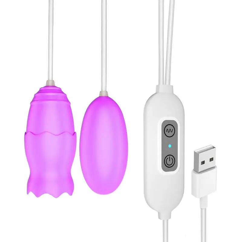 Женский USB силикагель двойной Любовь Яйцо Вагина G Spot массажер со стимуляцией