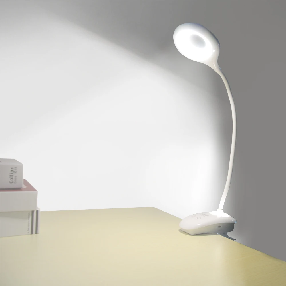 Led Clip Flexible Desk Lamp With Night Light Moderntouch Switch Dimmer Rechargeable 18650 Battery Usb Table Lamps | Лампы и освещение